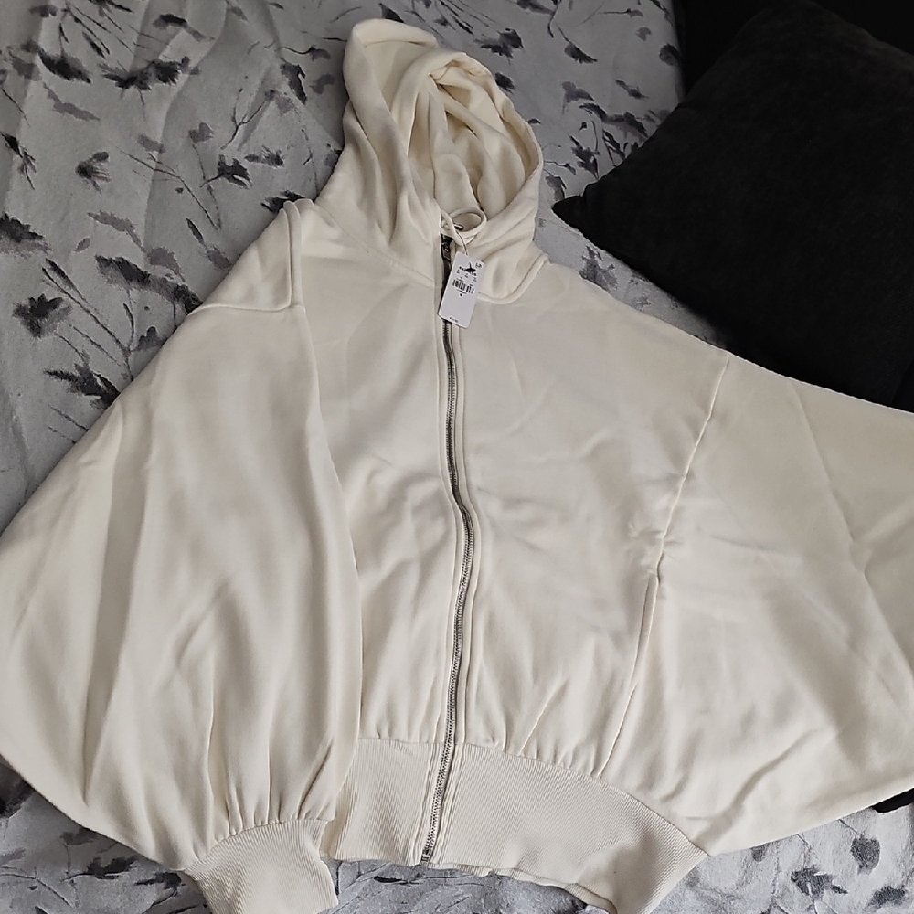 Express Cream Zip-Up Hoodie